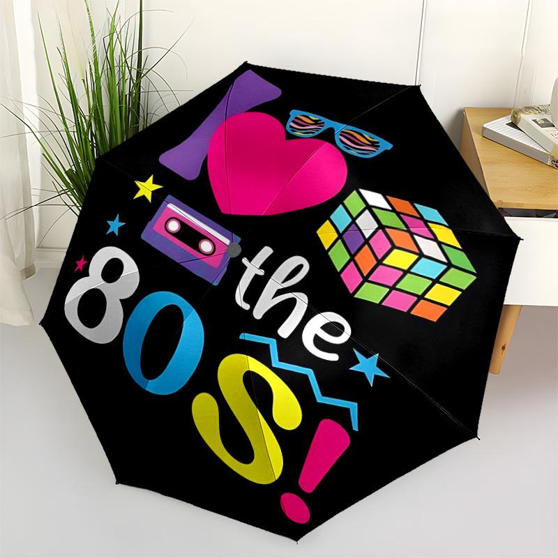 

1pc 80s, Retro Automatic Opening/Closing Umbrella with Operation & Windproof Canopy yy260311068