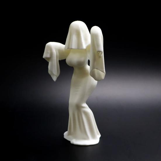 Halloween Ghost Bride Statue 3D Printed White Ghost Sculpture Tabletop Ornament for Yard Garden Lawn Indoor Outdoor Decor