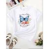 European Size New Version of The Small Regular Short-Sleeve Butterfly Print T-Shirt for Women