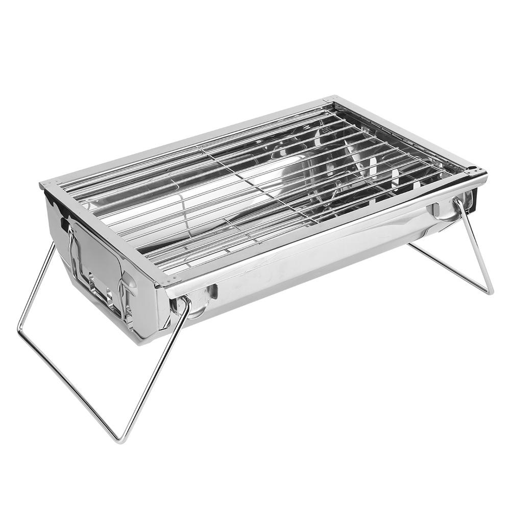 Barbecue Charcoal Grill Stainless Steel Folding Portable BBQ Tool Kits for Outdoor Camping Hiking Pi