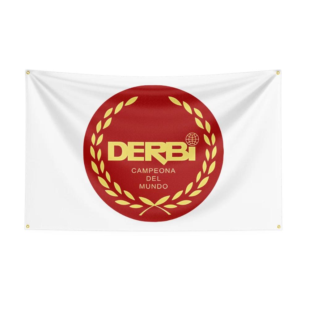 3x5 Ft DDerbi Motorcycle Flag Polyester Digital Printing Banner for Garage Wall Art Out Door Decoration With Brass Grommets