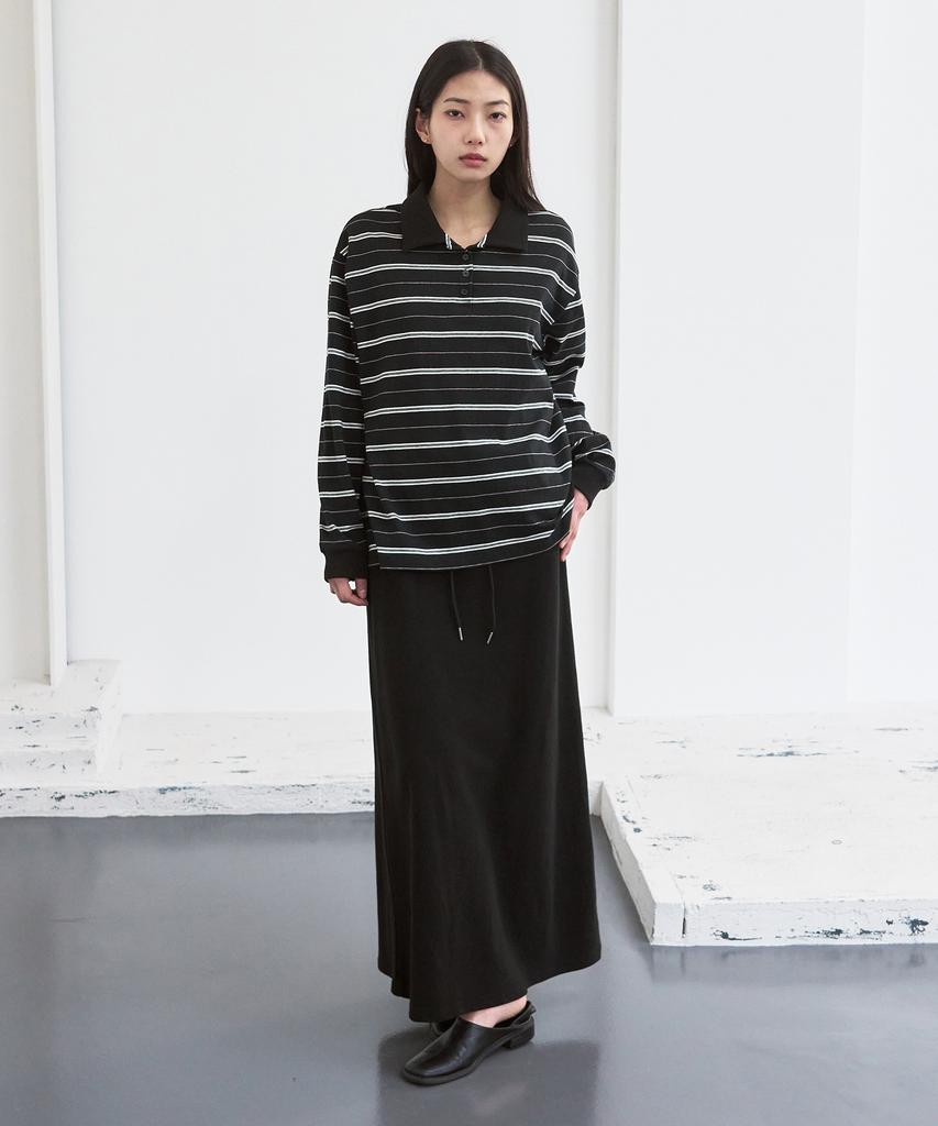 SIS A Over Stripe Polo Shirt [Black]