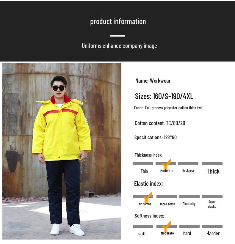 Autumn Winter Cotton Padded Anti-static Reflective Cold-resistant Workwear Overalls with Print Embroidery