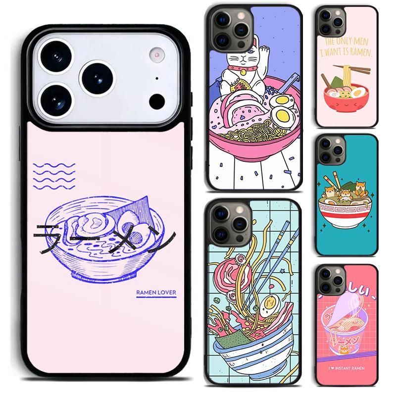 Eating Ramen Noodle Lovers Phone Case For iPhone 17 16 15 14 13 12 11 Pro Max Plus 17Air Soft Silicone Cover