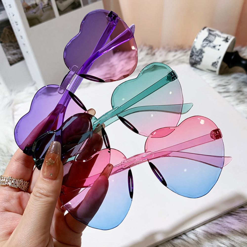 Fashion Jelly Gradient Children Heart-shaped Lenses Sunglasses Outdoor Sun Protection Glasses Colorful Sun Glasses Goggles