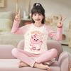Girls Winter Pajama Set Cotton Long Sleeve Sleepwear Cartoon Print Home Outfit Ages 8
