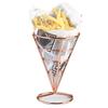 Metal Cone Basket Fry Holder French Fries Stand Snack Fried Display Rack