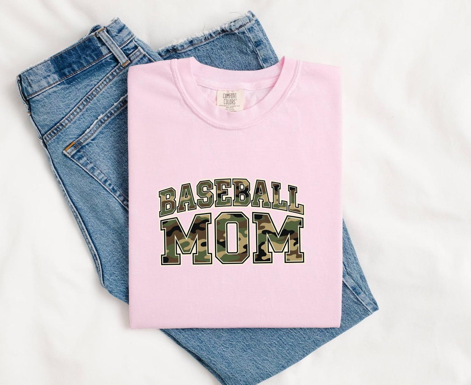 Camo Varsity Font Shirt Baseball Mom Athletics Gift Women Strong Tee Varsity Jacket T-Shirt Sports Mom Enthusiast Powerful Tshirt Sports XL