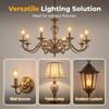 E12 Candelabra Flame Light Bulbs, Realistic Flickering LED Fire Light Bulb, Clear Glass Candle Style Flicker Bulb for Lantern, Chandelier, Halloween