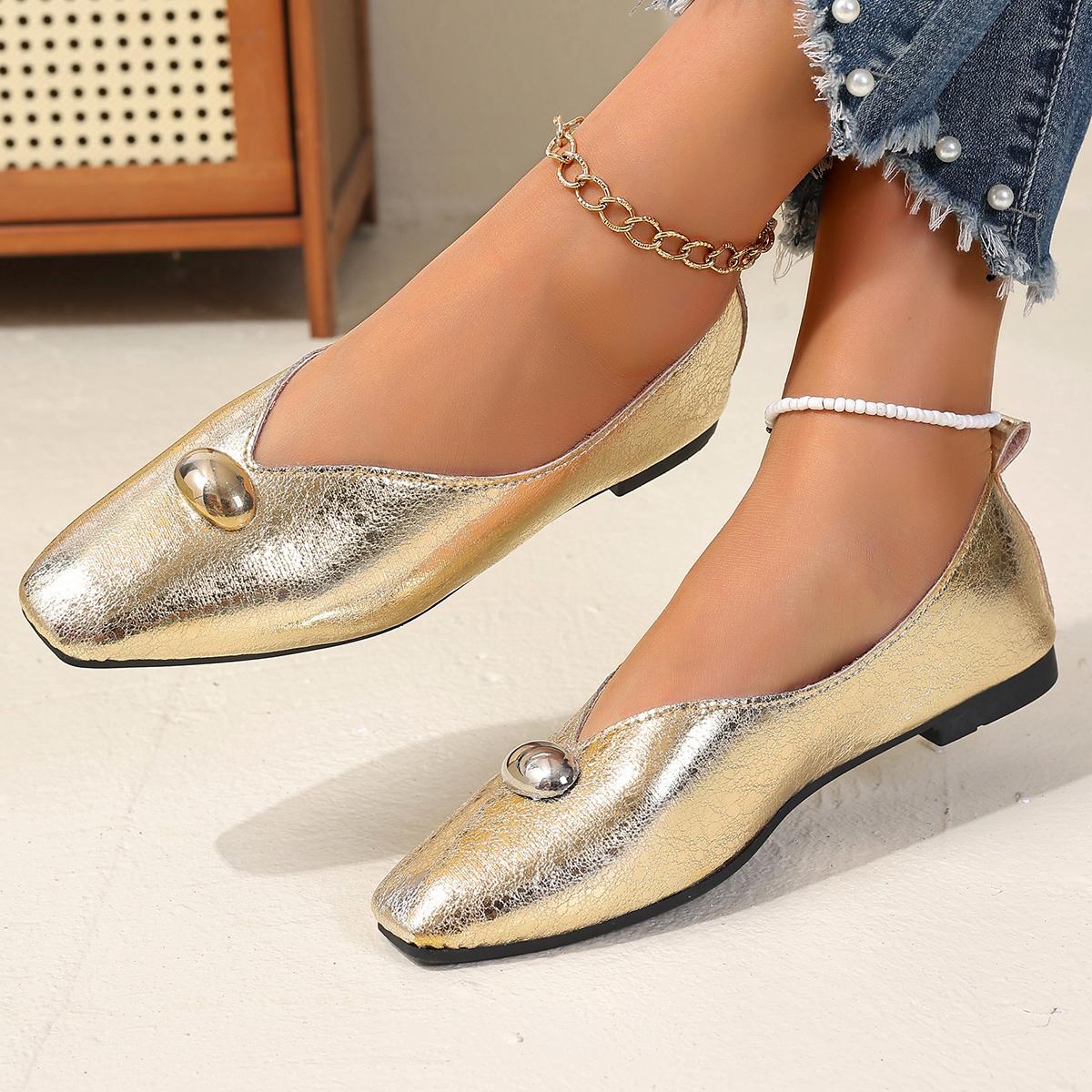

2025 Новые туфли на плоской подошве с мягкой подошвой Дышащие Ретро Женская обувь Мода Женская обувь Мода Золото Серебро Туфли-лодочки на плоской подошве 952 41