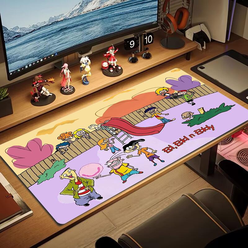 Ed, Edd n Eddy Color Mouse Pad Large Gaming Table Cushion Non-slip Laptop Tablet Big Mousepad XXL Mat Mini PC Playmat With Lock edge