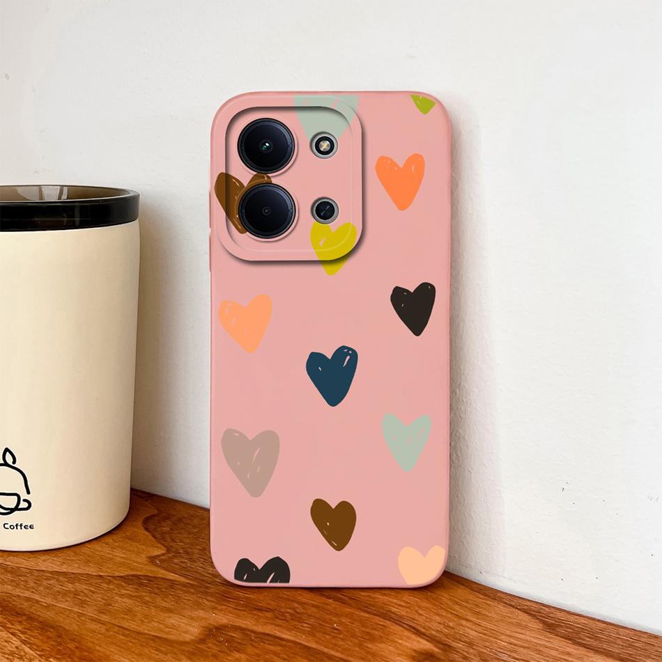 Per Custodia Redmi 15C Moda Cuore Silicone Liquido Protezione Fotocamera Cover Posteriore Per Xiaomi Redmi 15 C 4G 5G Funda Custodie Morbide per Telefono