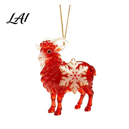 Durable Acrylic Ornament Goat Christmas Tree Pendant Hanging Ornament Not Easy To Fade Decorative Charms for Holiday And Car Decoration