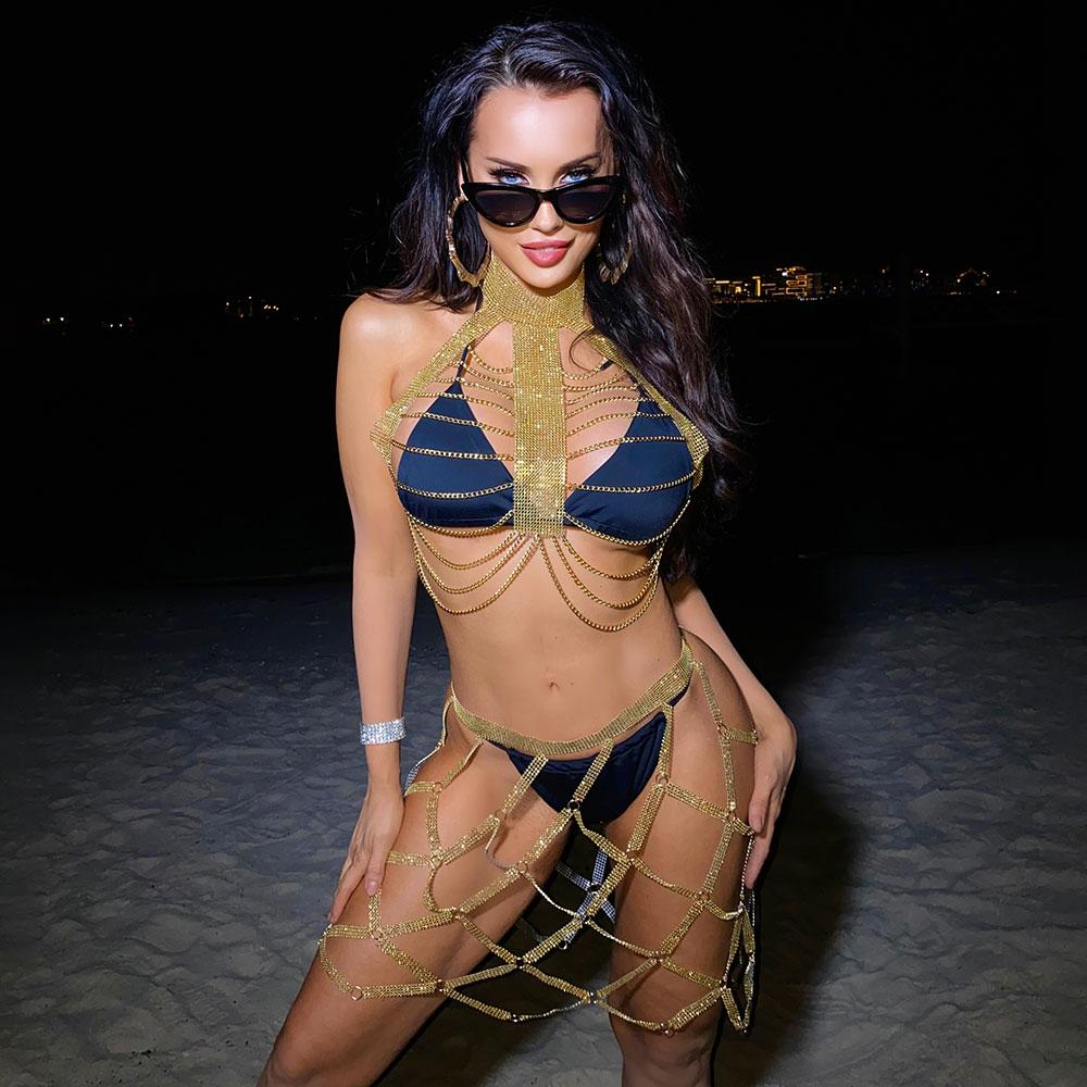 2023 Luxury Body Chain Jewelry Sexy Tassel Chains Body Jewelry Bra Nightclub Beach Lingerie Sets