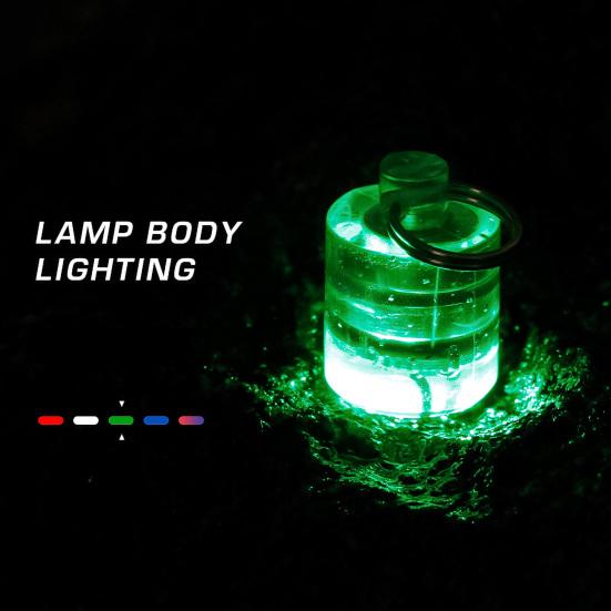 Fish Trap Light Mini Cylindrical LED Three Color Flashing Fishing Lamp for Angling