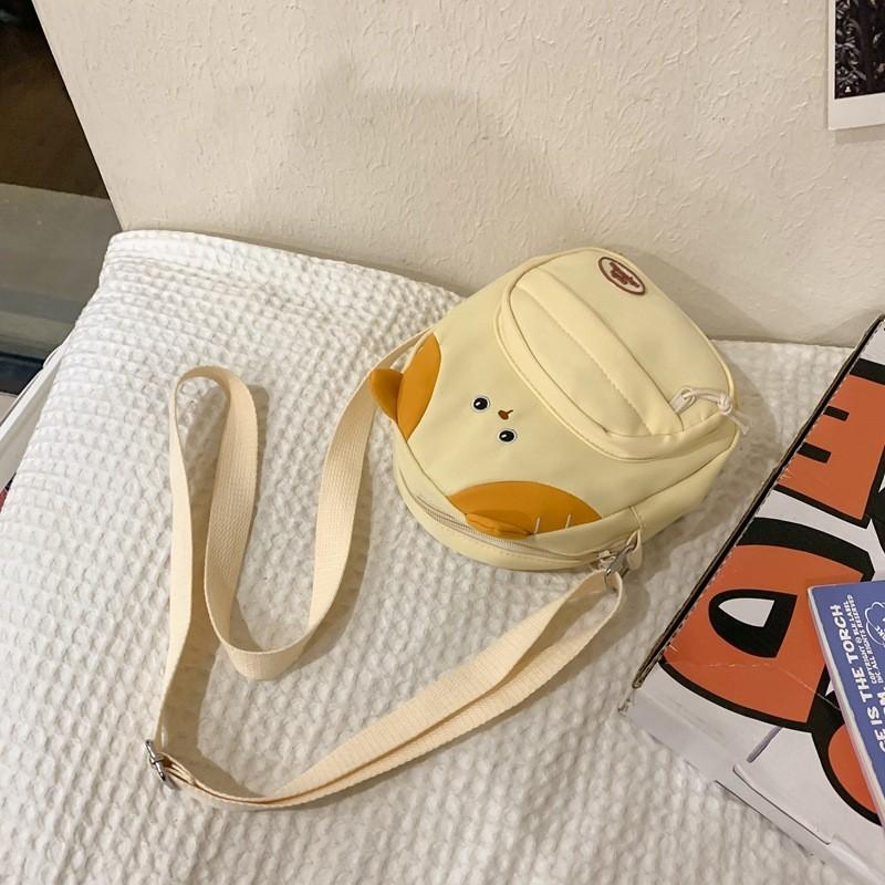 Cute Cat Mini Shoulder Bag With Nylon Material And Zipper Closure For Daily Casual Use