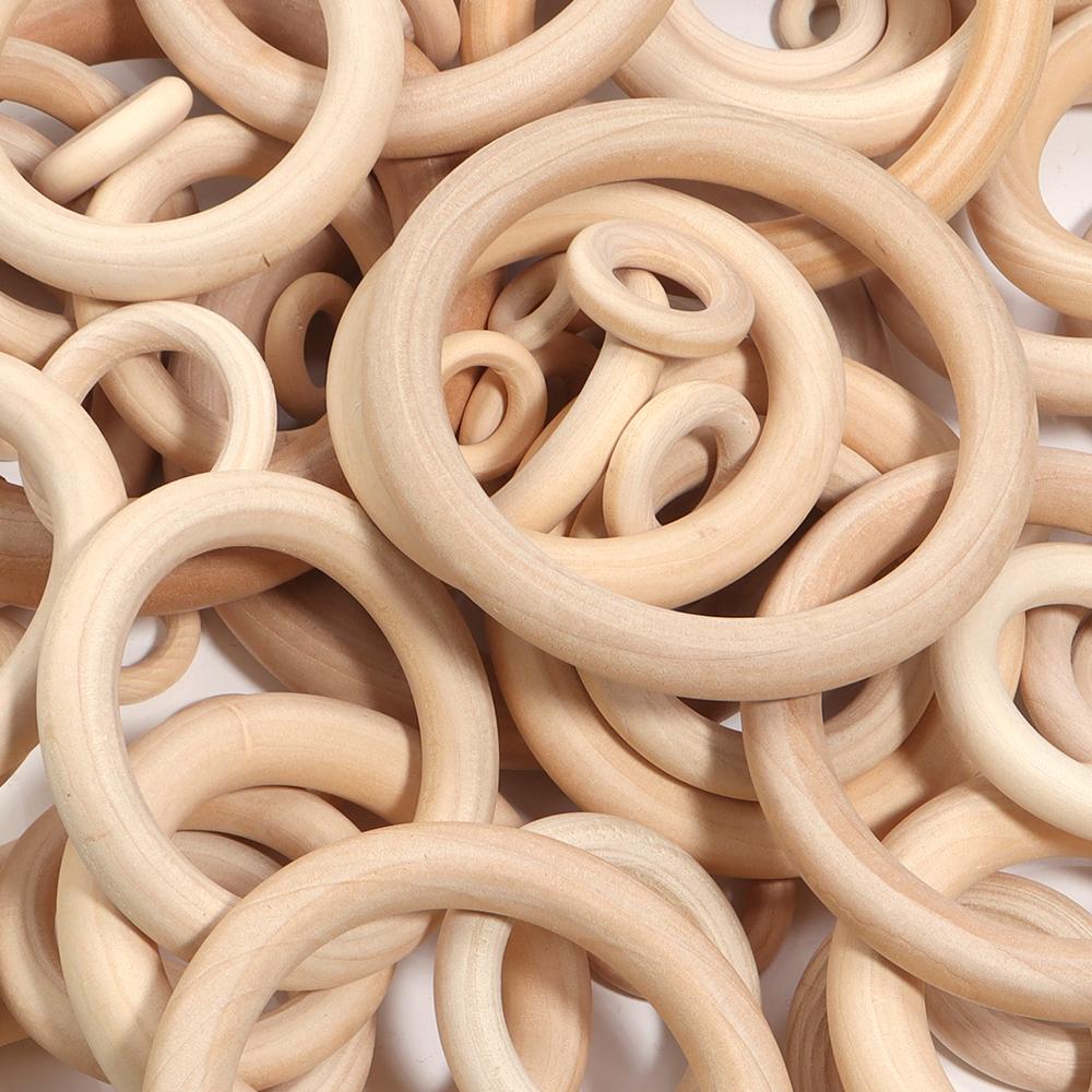 2-20pcs Wooden Rings 15-100mm Grass Tree Natural Wood Circle Rings For DIY Macrame Crafts Jewelry Making Bracelet Necklace Decor
