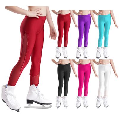 Girl's Ice Skating Tights Figure Skating Leggings Practice Training Wear Long Pants