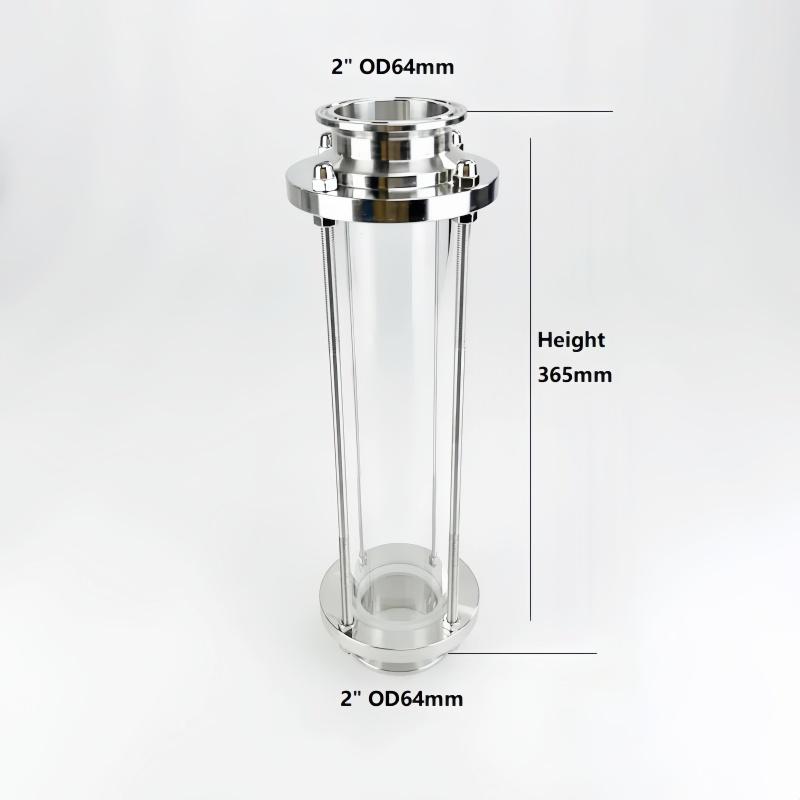2" OD64mmTri-clamp Distiller Cooling Coil With 2" Sight Glass Diopter,Dephlegmator Device, Reflux,Condenser,Sanitary Steel 304