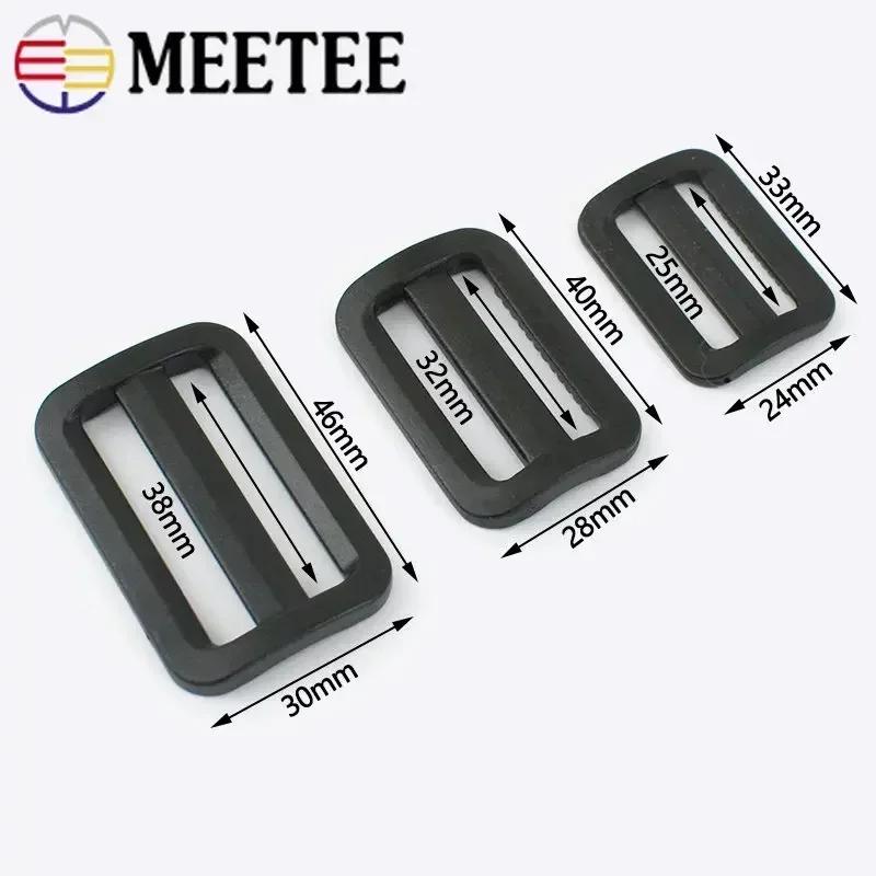 20Pcs Meetee 25/32/38mm Plastic Ring Buckles Tri-Glide Slider Adjuster Belt Buckle Dog Collar Clasp Hooks DIY Sewing Accessories
