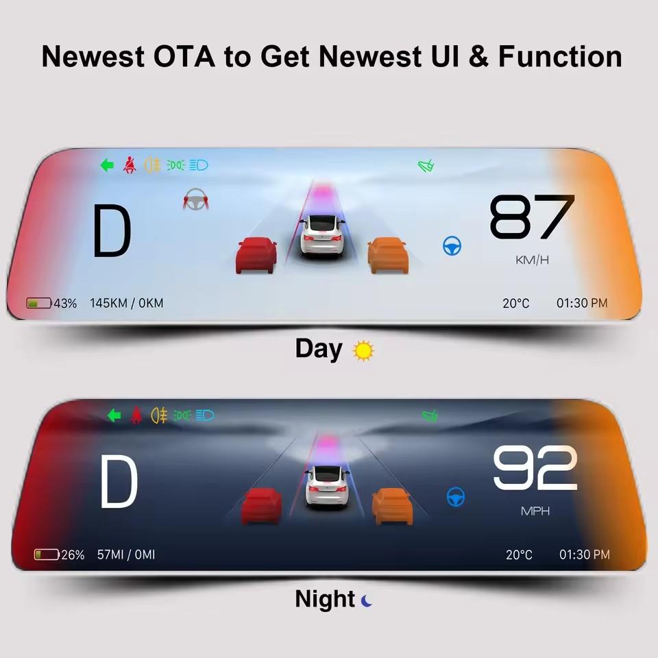 9.6" Head Up Display for Tesla HUD for Model 3 2017-2023 Y 2019-2025 Easy Installation Carplay Android AUTO
