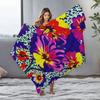 Vibrant Floral Print Blanket - Large Soft Throw Blanket for Sofa Bed Decoration Decorative Throw Blanket