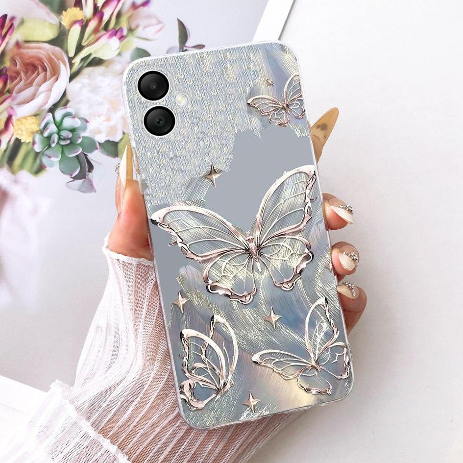 For Samsung Galaxy A06 4G Case SM-A065F New Fashion Flowers Clear Silicone Soft Cover For Samsung A07 2025 A 07 GalaxyA07 Fundas