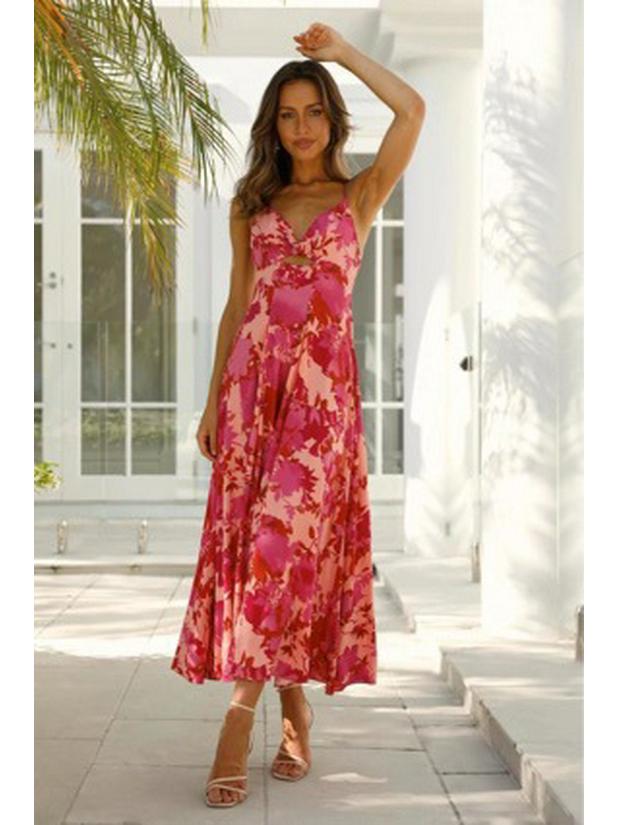 2026 New Printed Camisole Mid-Length Summer Dress for Women - Holiday Beachwear
