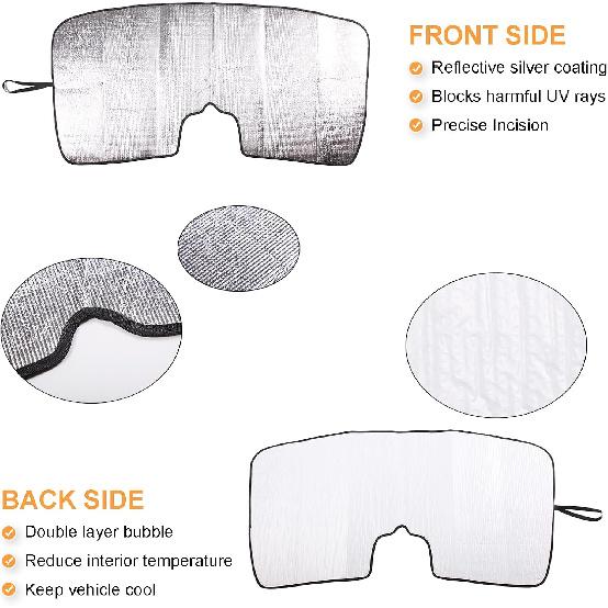 Windshield Sunshade Fit for Ford Ranger Maverick 2022-2024, Folding Car Sun Shade for Front Window, Auto Sun Protection Visors Blocks UV Rays and