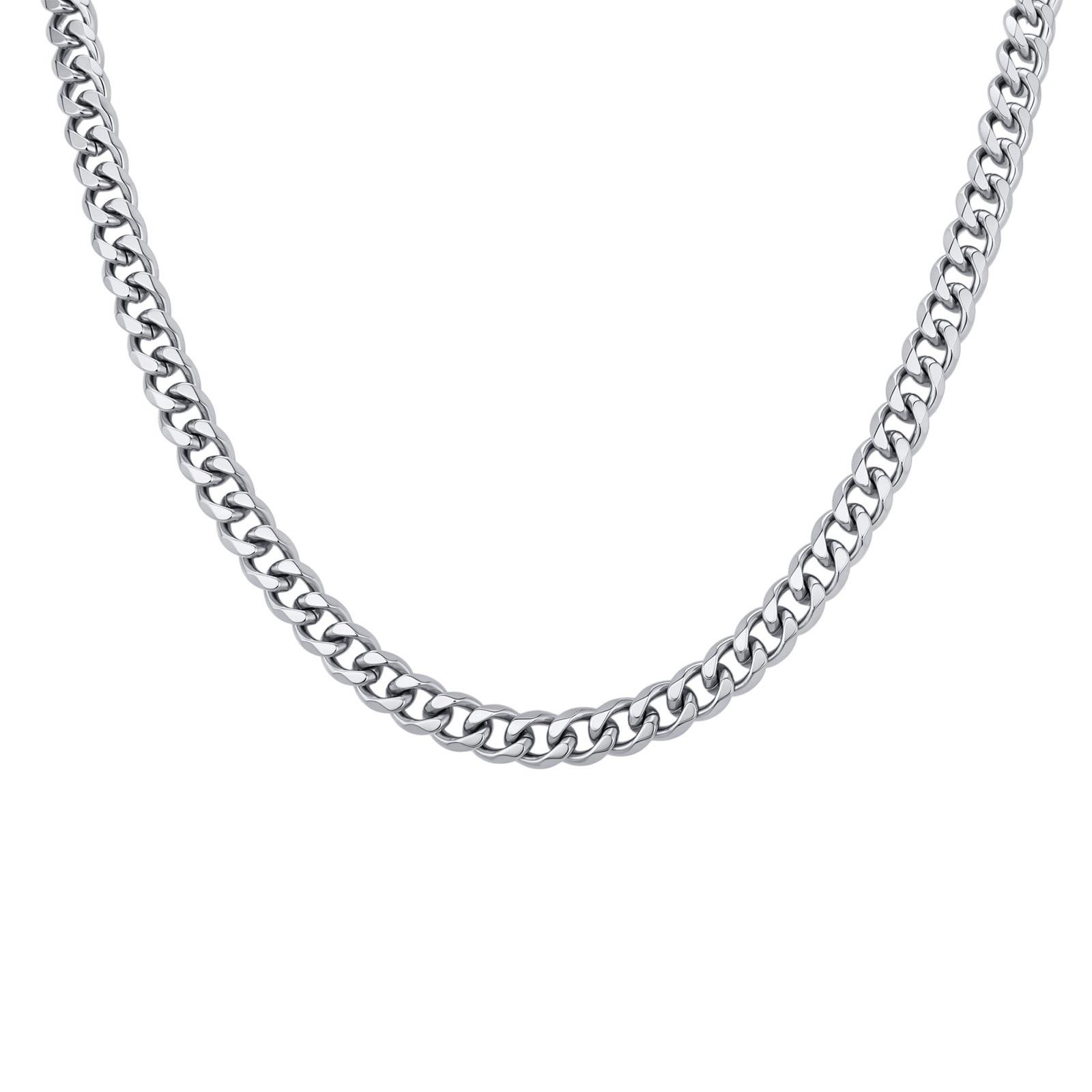 Sechsseitige Edelstahl Cuban Link Herren Pullover Kette - NC-2607 50CM Length / 3.5MM Width gray