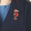 Trendy Seahorse Pin Exquisite Alloy Design Essential Fashion Accessory Elegant Seahorse Pin Decoration For Ladies