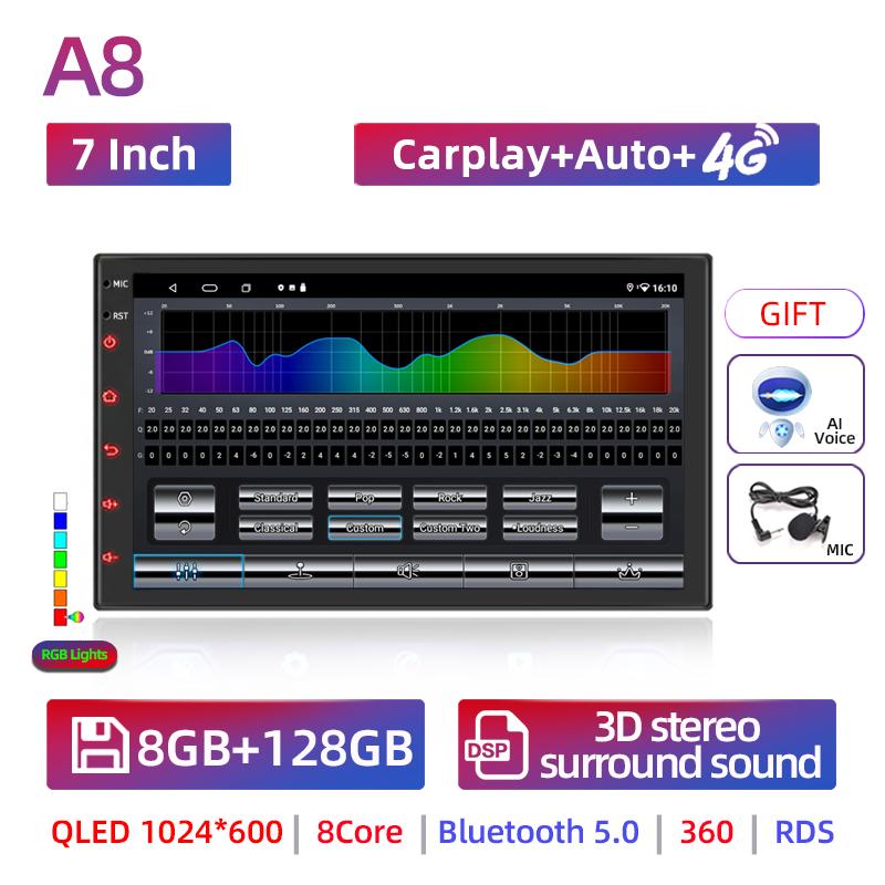 Android 13 2 Din Car Radio carpla Auto 7 9 10 13.1 Inch Universal WIFI GPS Audio Multimedia Player For Nissan Toyota Kia Honda