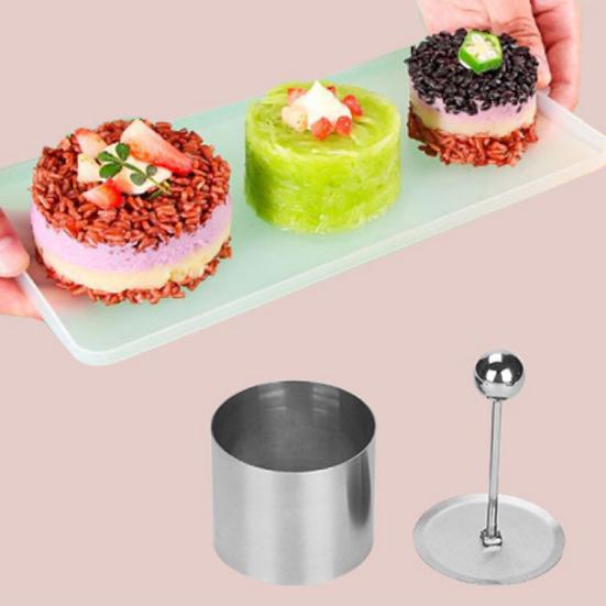 Cake Ring Mold Stainless Steel Seamless Round Mousse Cake Molds with Pushers And Lifters Kitchen Baking Tool for Home Bakery Use