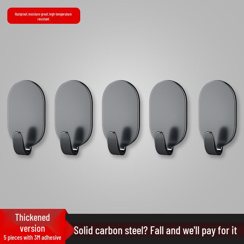 No-Drill Stainless Steel Adhesive Hook for Kitchen & Bathroom Walls Single Pack