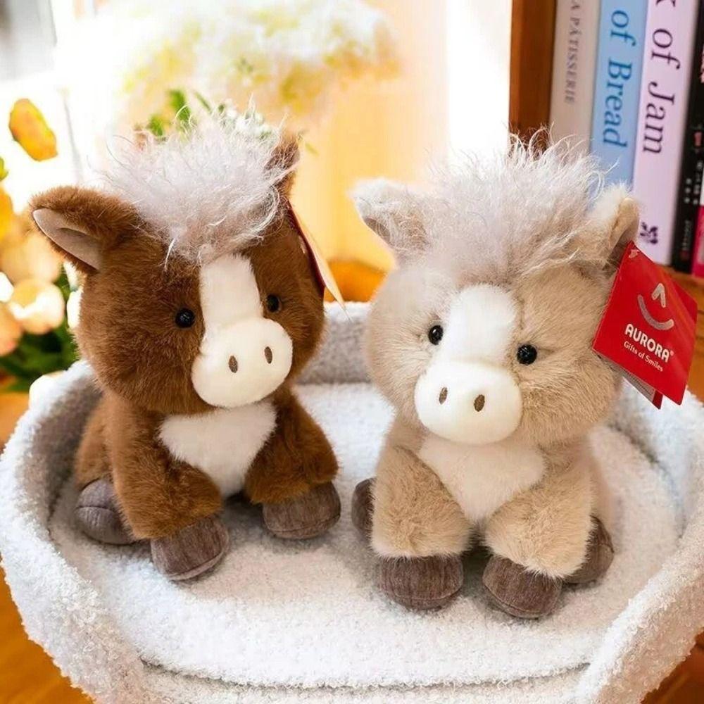 Fluffy Simulation Stuffered Pony Doll PP Cotton Long Hair Horse Stuffed Doll Birthday Parties