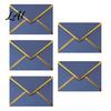 Stiff Double Offset Paper 5Pcs Western Style Envelopes with Gold Foil Trim Invitation Elegant Handwritten Letter Holders for Wedding Greeting Cards,