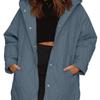 Herbst Winter Mode Jacke Mantel Damen Parkas Lässig Gekräuselter Rand Kapuze Gepolsterter Mantel Gitter Oberbekleidung