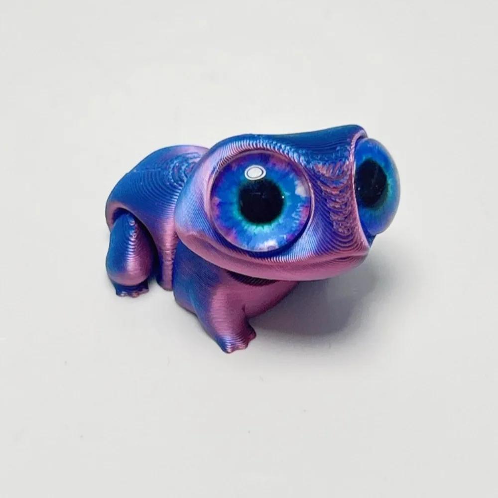3D Printing Cute Big-eyed Frog Figure Toy Home Decorations Joints Movable Realistic Eyes Mini Frog Animal Toy Children Gifts