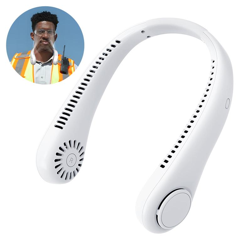 Portable Neck Fan 3 Speeds Mode Adjustable Stretchable Neck Fan Blow Air For Cooling Hand Free 4000mAh Rechargeable