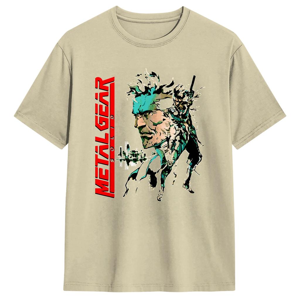 Fashion Metal Gear Solid Game Poster TShirt Men Round Neck 100 Cotton T Shirt Short Sleeve Tees Birthday Present Tops