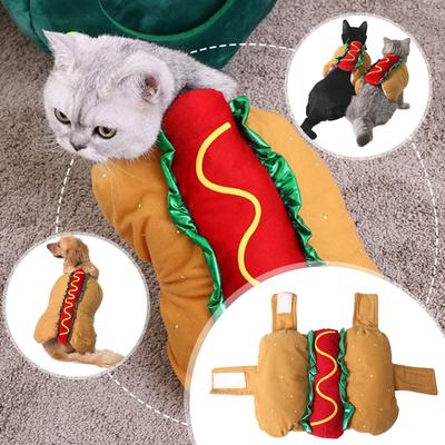 Halloween Pet Cosplay Dress Up Hot Dog Costume Dog And Cat Party Transformation Dress Up