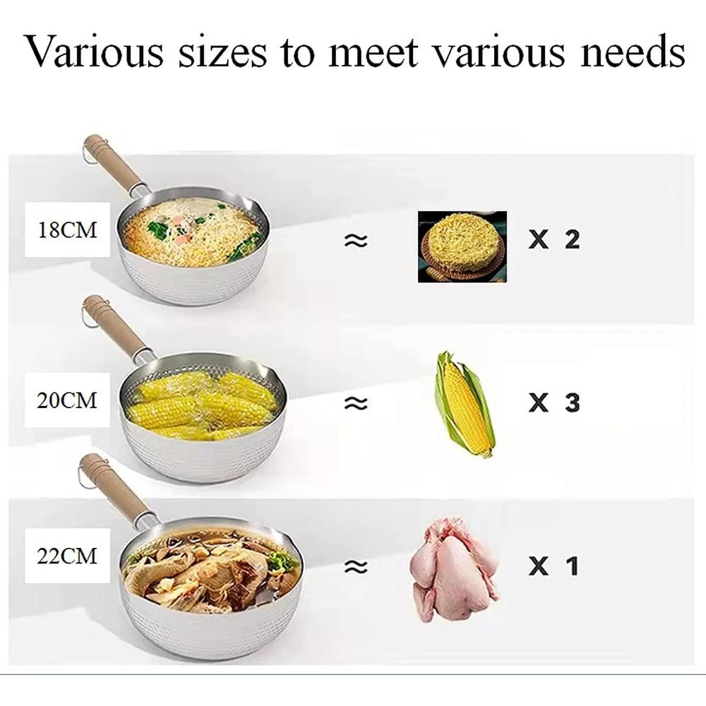 Yukihira Pan Stainless Steel Yukihira Saucepan with Lid Yukihira Pot with Hook Japanese Milk Pot Sauce Pot Cooking Pot