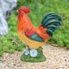 Crowing Figurine Lawn Ornament, Decorative Animal Sculpture, Garden Statue for Patio Outside