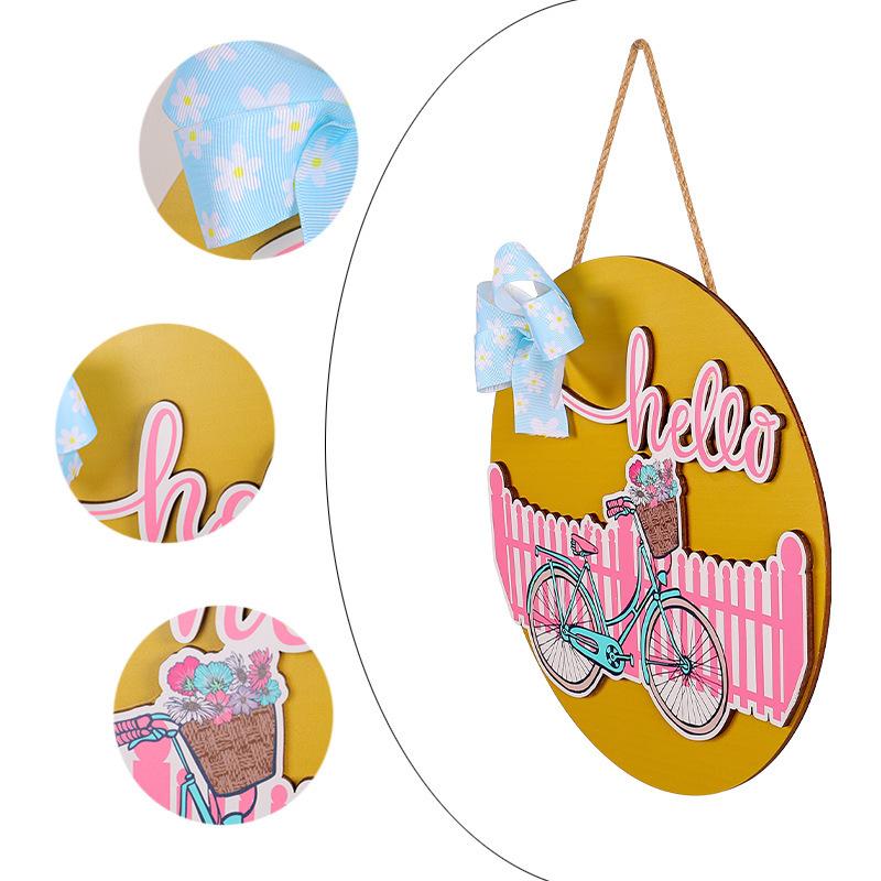 

День святого Валентина Деревянный венок Романтический венок фестиваля Циси Подвесной декор для двери торгового центра Окно X2-28 bicycle wooden card