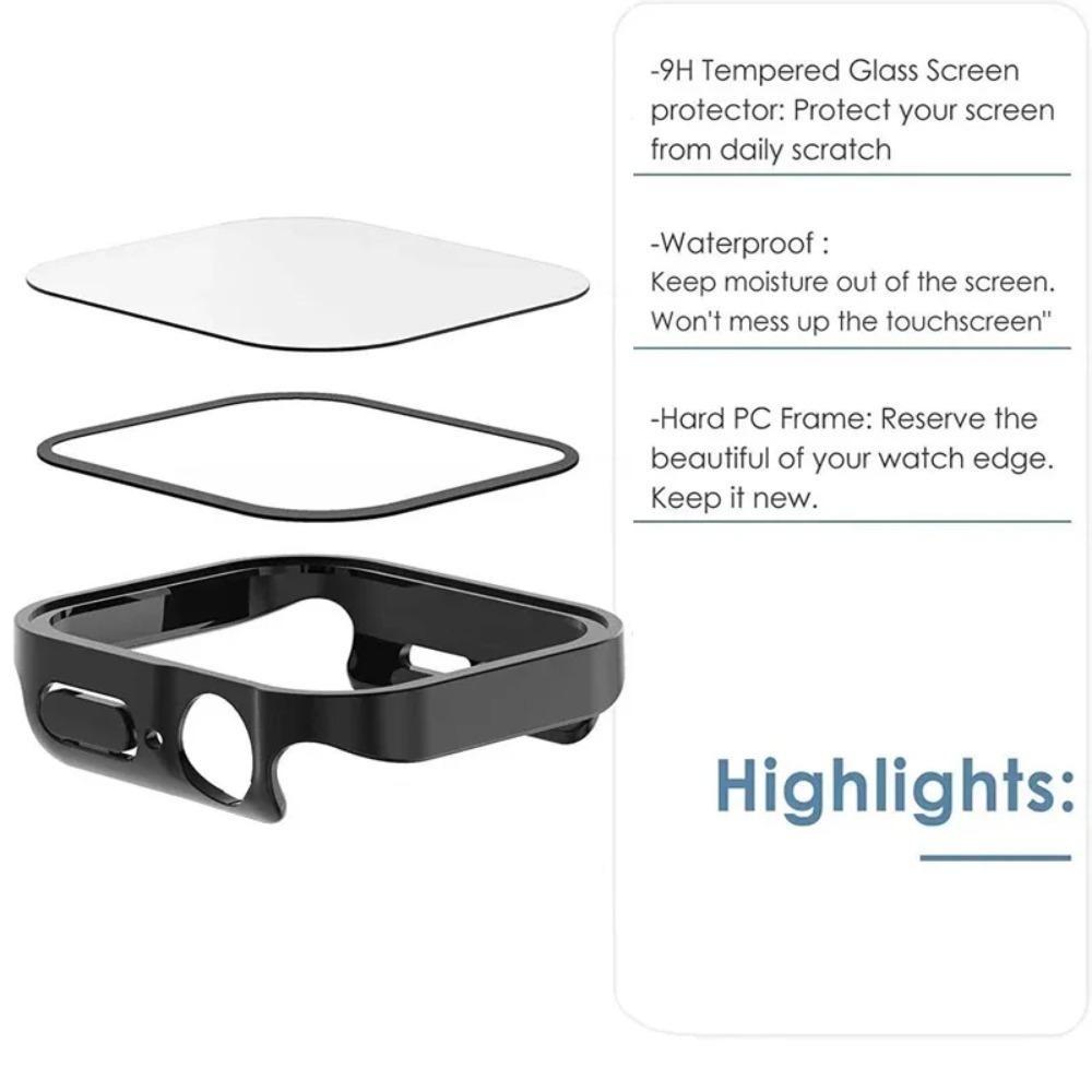 Galvanisiert Wasserdichte Hülle+Glas für Apple Watch 11 10 Hülle 46mm 42mm 45 41 44mm Displayschutz für iWatch 9 8 7 6 5 4 SE
