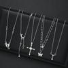 Set de 5 Collares Elegantes Para Mujer Brillantes Zirconia Moda Mariposa Corazón Cruz Lazo Colgantes Collares Joyería de Fiesta Regalo 2026