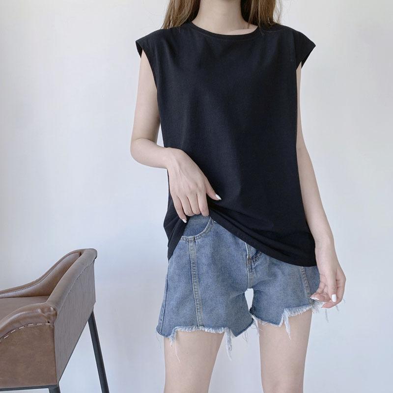 Women S Loose Round Neck Sleeveless T Shirt Summer Casual Top