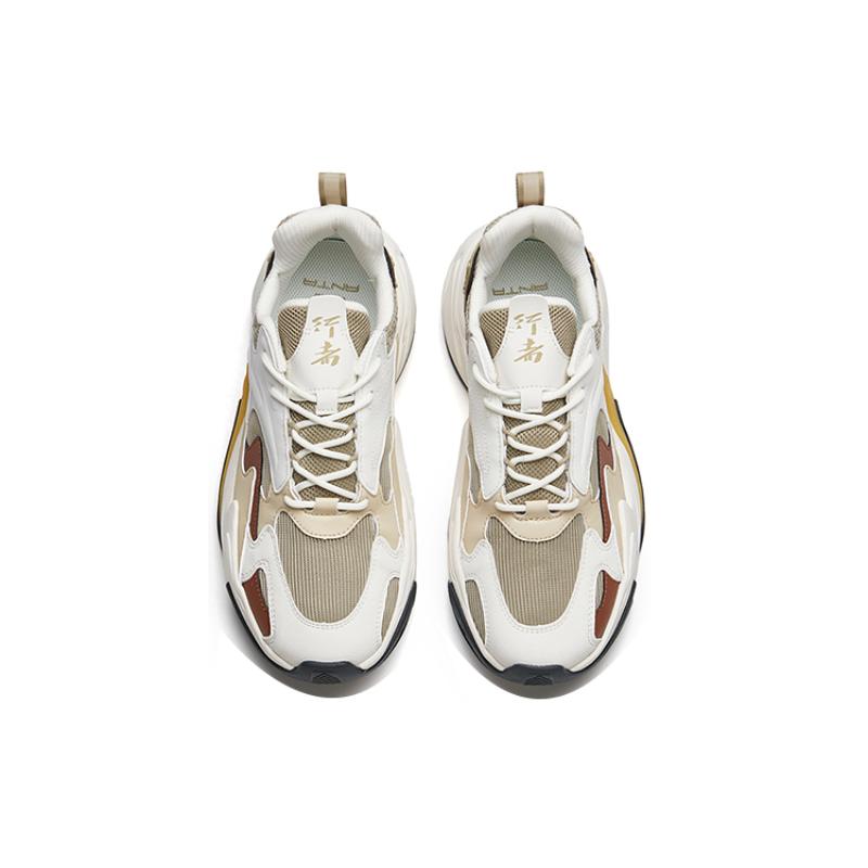 Anta Walker 3.0 Running Culture Collection Lightweight Low-Top Sports Casual Shoes Men's White Yellow Sneakers 112238881-3