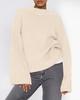 2025 Autumn/Winter Women's Casual Loose Solid Bell Sleeve Knit Sweater