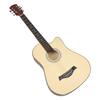 Folk Guitar Kit 38in Wooden 6 Strings Basswood for Practice Playing Wood Color Matte